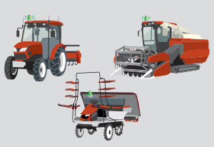 Status and Warning lights for agricultural machines